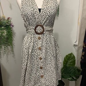 Dalmatian print halter dress